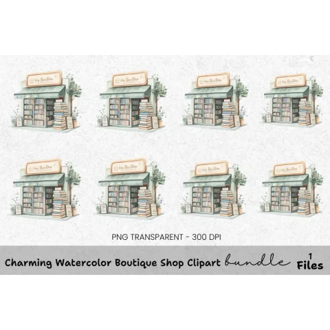 Charming Boutique Shop Clipart Bundle