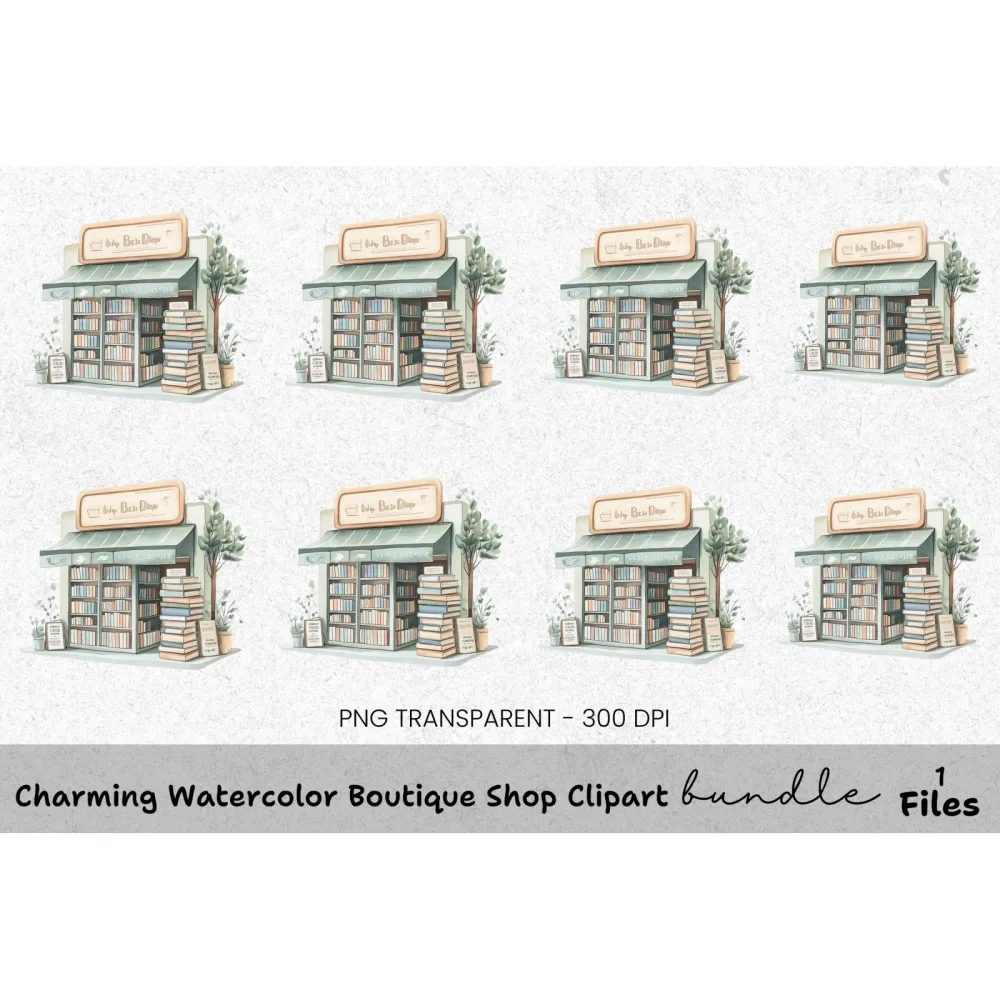 Charming Boutique Shop Clipart Bundle