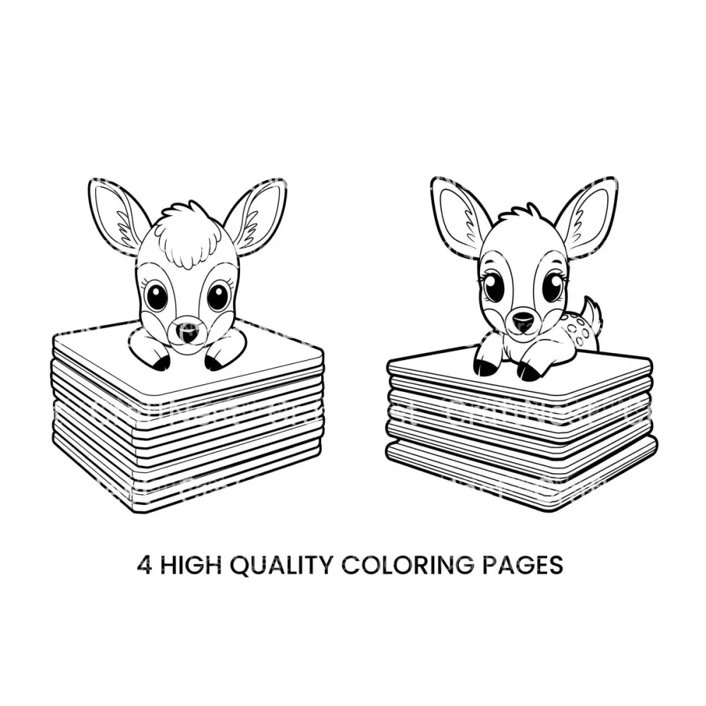 Cute Baby Deerfor Kids Coloring Books