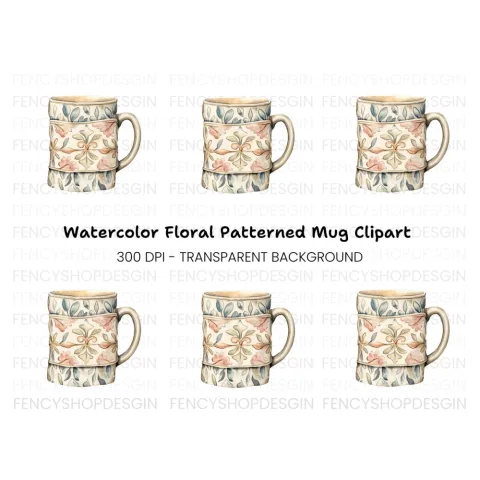 Decorative Floral Pattern Clipart Bundle