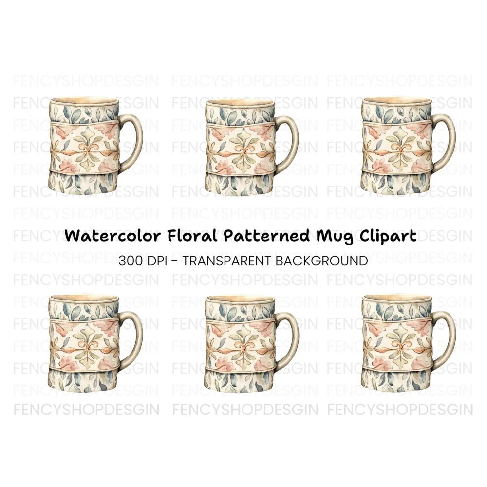 Decorative Floral Pattern Clipart Bundle
