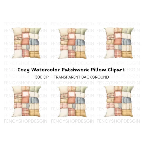 Patchwork Quilt Pillow Clipart Bundle