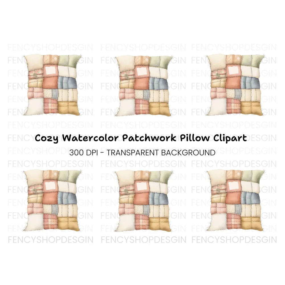 Patchwork Quilt Pillow Clipart Bundle