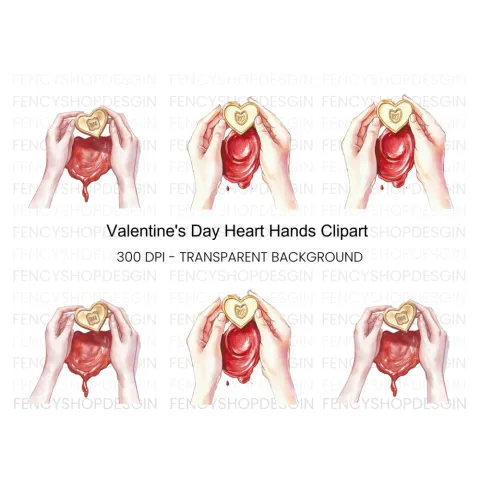 Heart Shaped Dalgona Candy Game Clipart Bundle