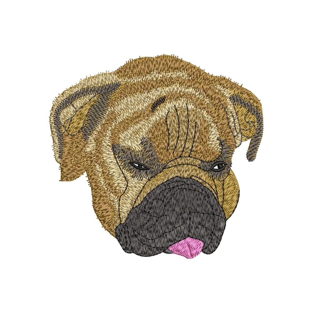 Dog Head Embroidery Design