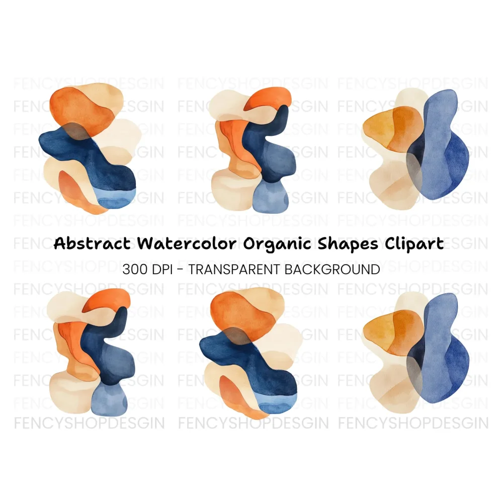 Organic Abstract Shapes Clipart Bundle