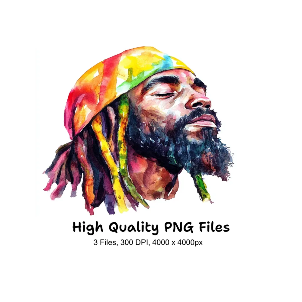Rastafarian Men Clipart Bundle