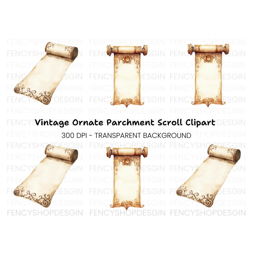 Vintage Scroll Clipart Bundle