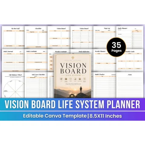 Vision Board Life System Planner