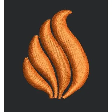 Flame Motif Abstract Fire Embroidery Design