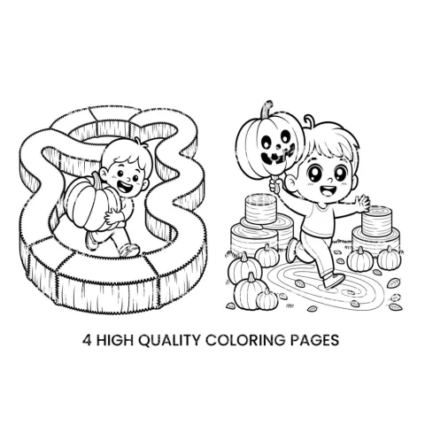 Pumpkin Patch Maze for Kids Coloring Books