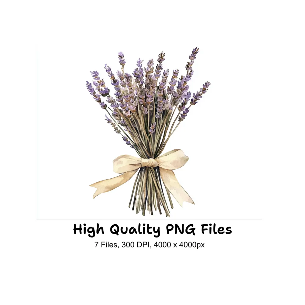 Lavender Bouquet Clipart Bundle