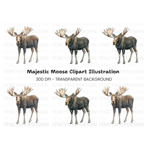 Majestic Moose Clipart Bundle