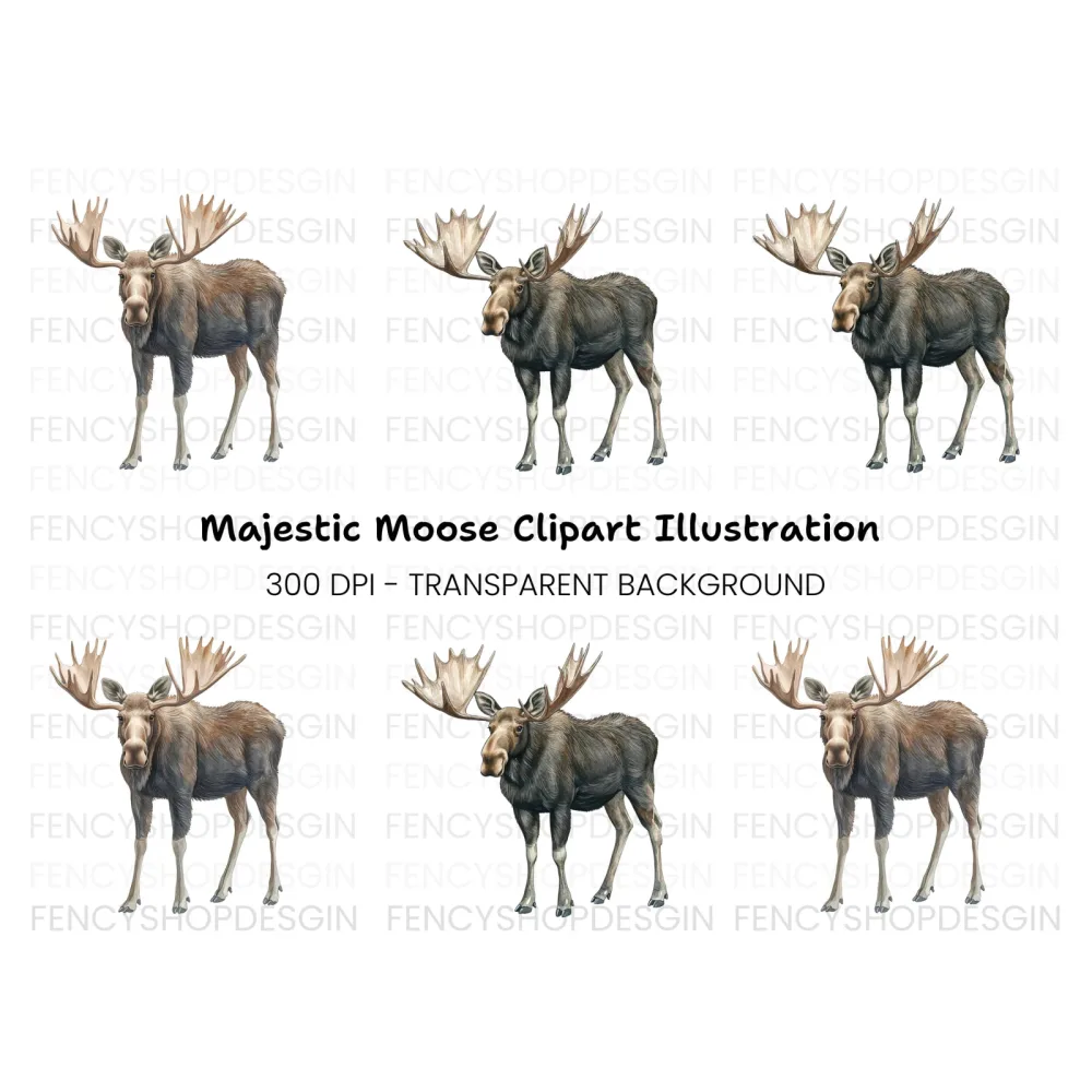 Majestic Moose Clipart Bundle