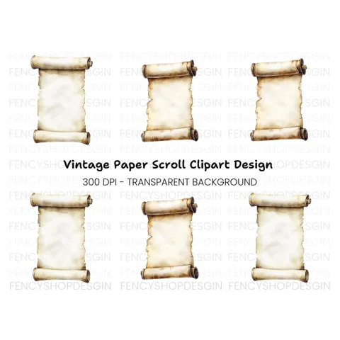 Vintage Scroll Clipart Bundle