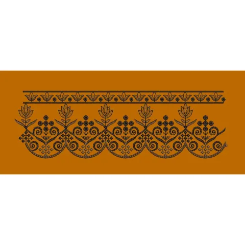 Ornate Tulip and Scroll Festoon Embroidery Design