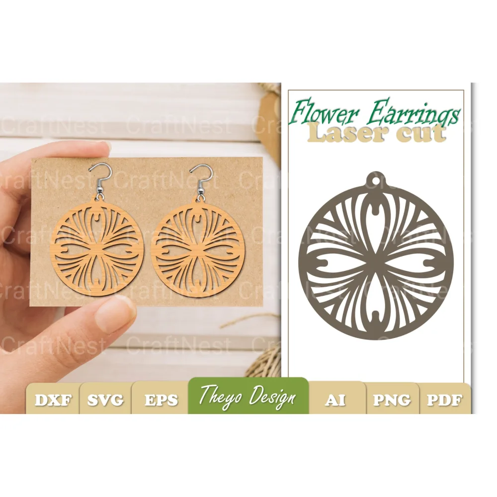 Flower Earrings SVG Bundle