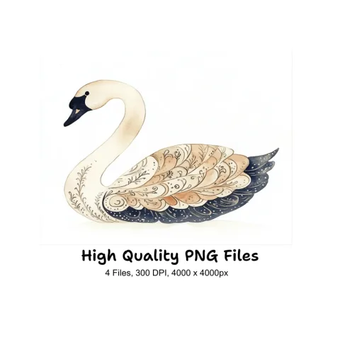 Elegant Swan Clipart Bundle