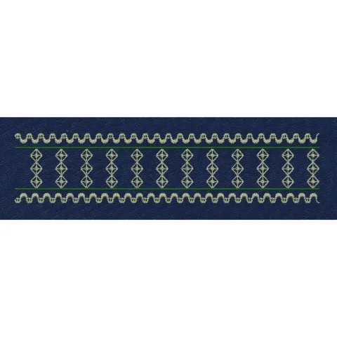 Floral Border Blue Embroidery Design
