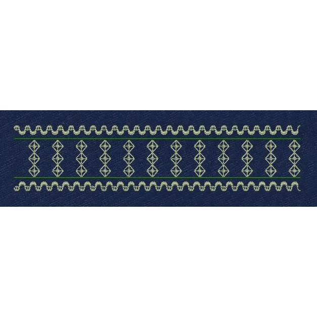 Floral Border Blue Embroidery Design