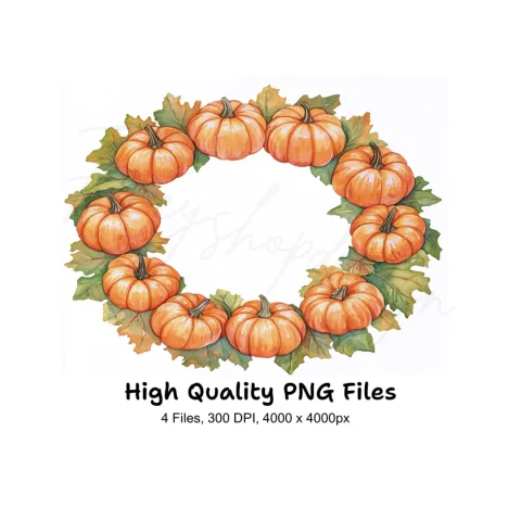 Pumpkin Wreaths Clipart Bundle