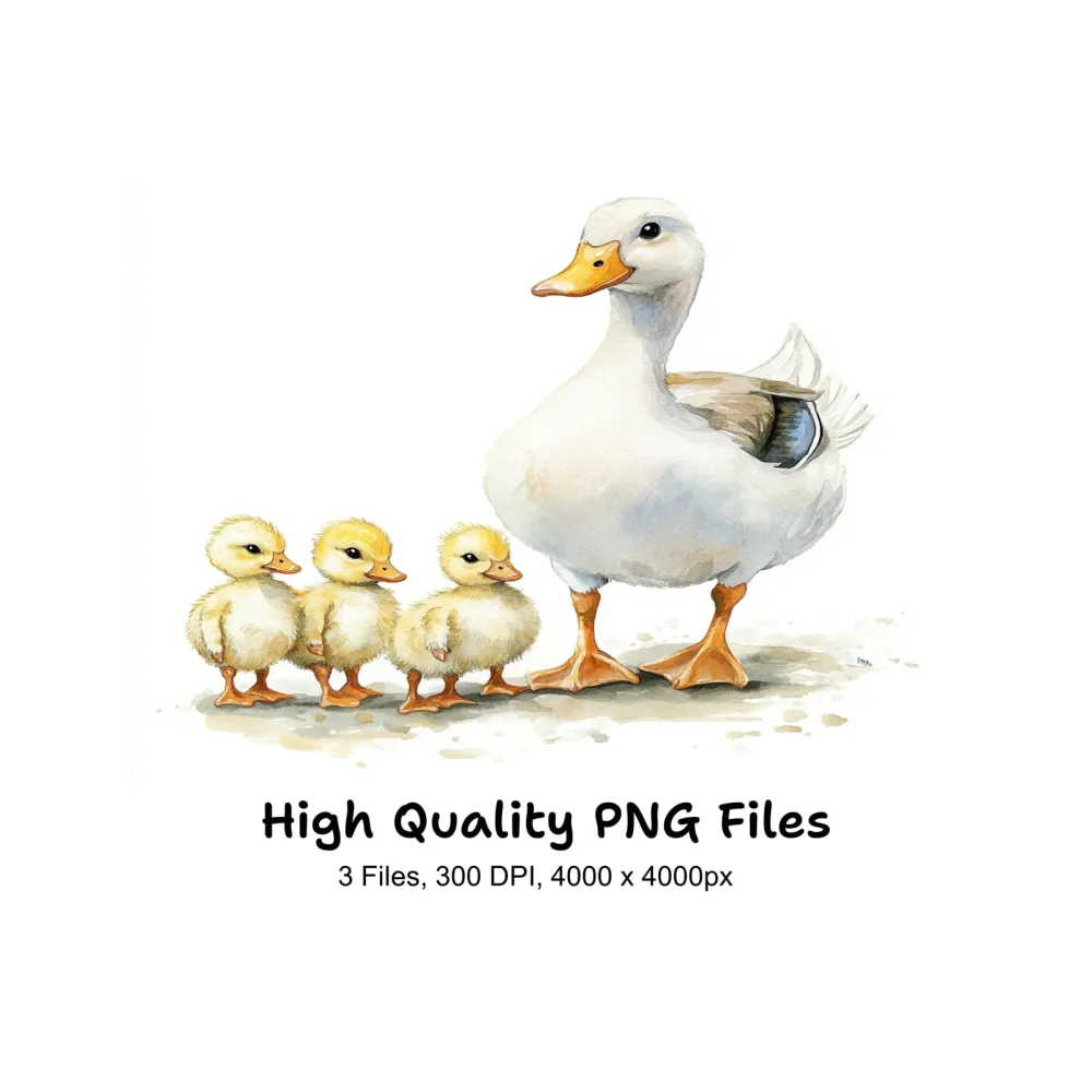 Cute Duck Family Clipart Bundle