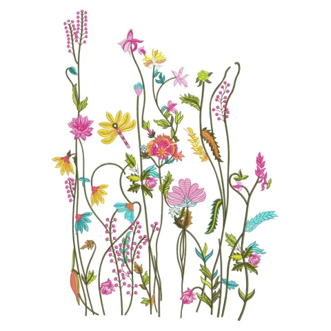Flower Garden Embroidery Design