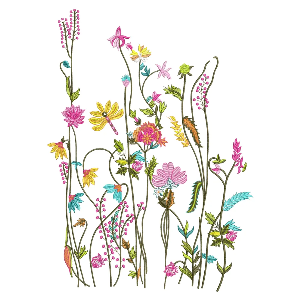 Flower Garden Embroidery Design