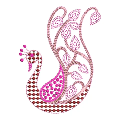Peacock Art Sequins Embroidery Design