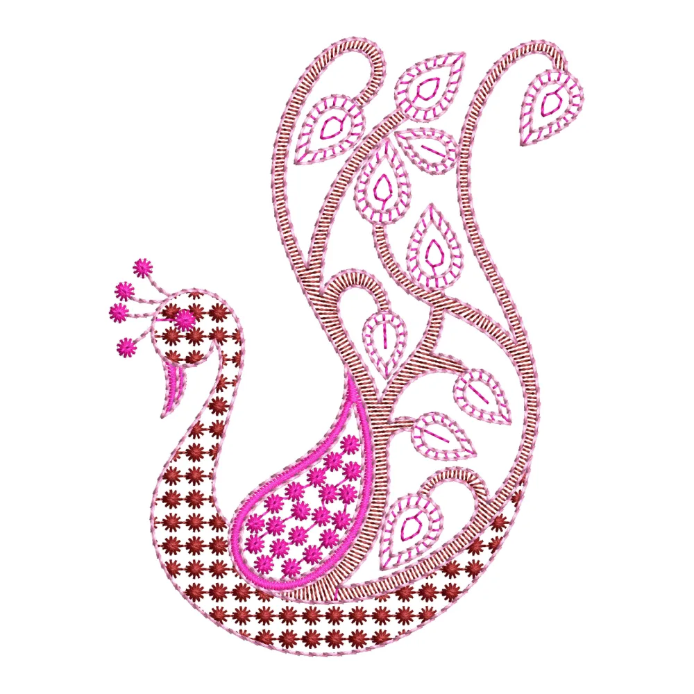 Peacock Art Sequins Embroidery Design