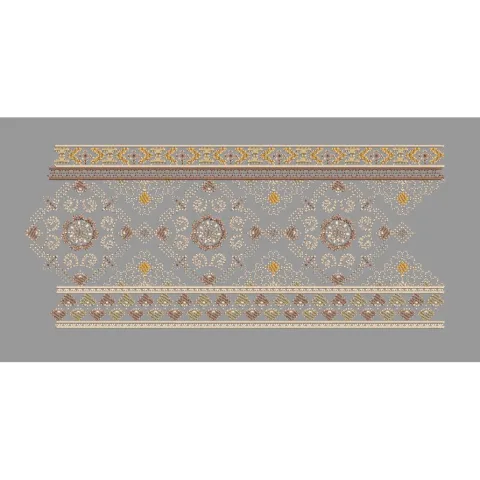 Geometric Lattice Damask Trim Embroidery Design
