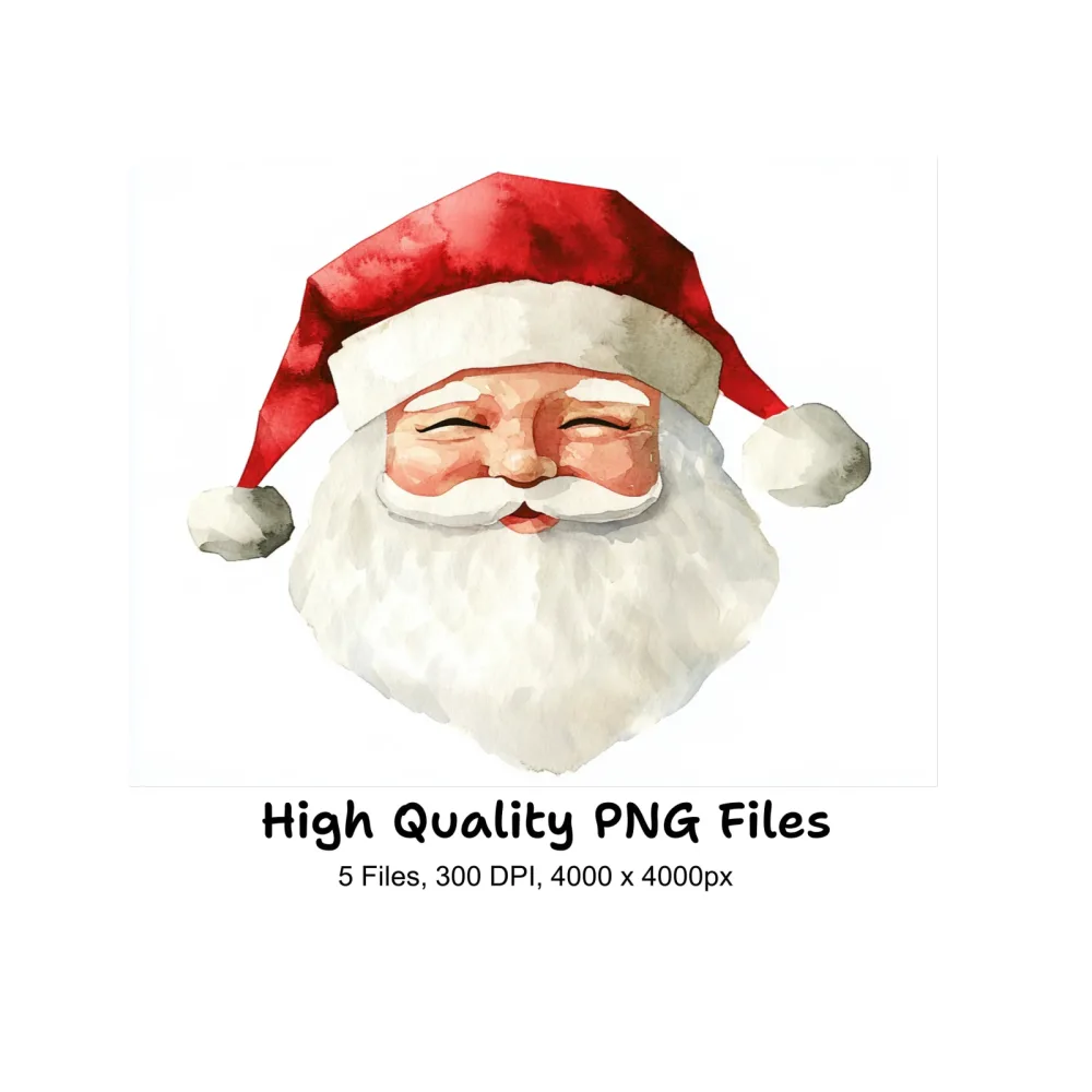 Santa Claus Faces Clipart Bundle