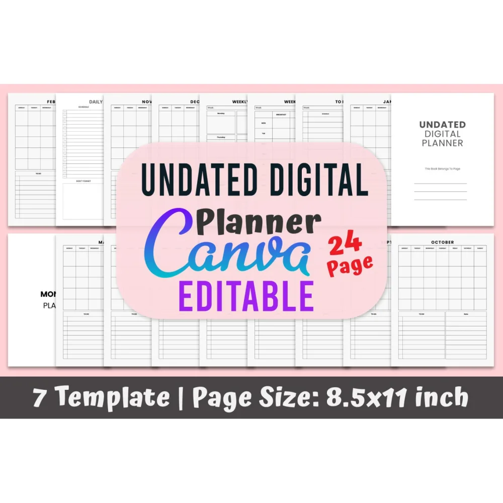 Undated Planner for Organization and Productivity