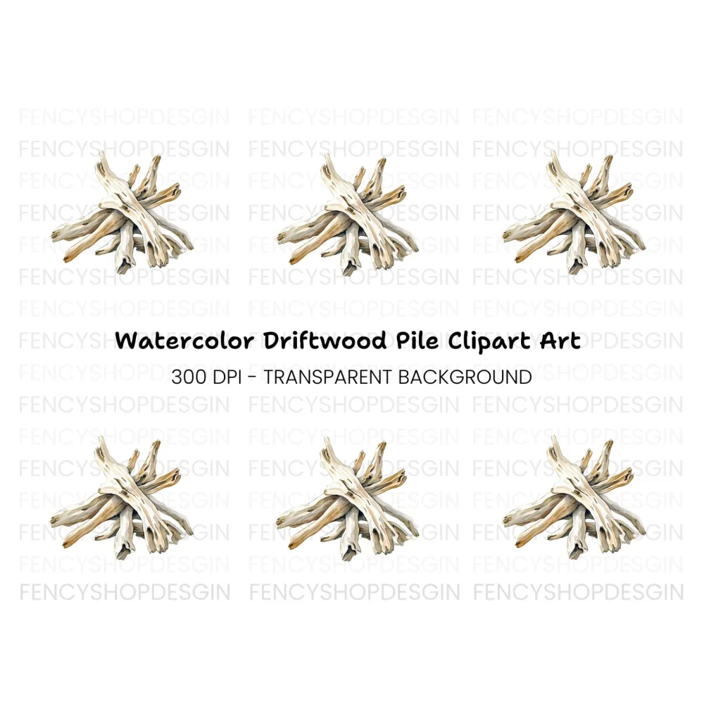 Driftwood Stack Clipart Bundle