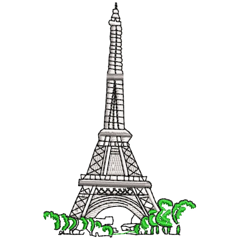 Eiffel Tower Embroidery Design