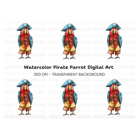 Pirate Parrot Clipart Bundle