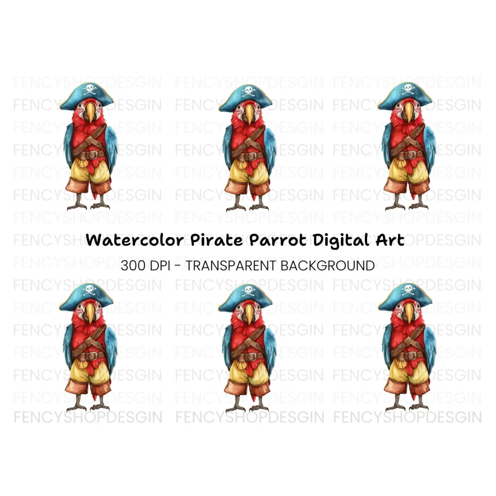 Pirate Parrot Clipart Bundle