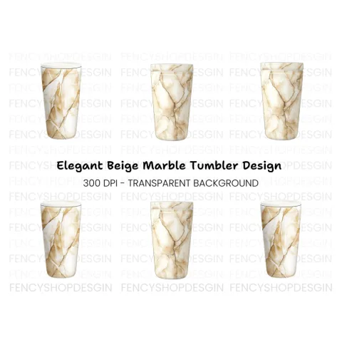 Elegant Brown Marble Tumbler Clipart Bundle