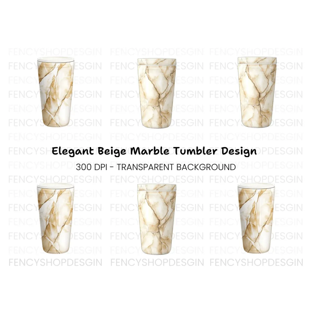 Elegant Brown Marble Tumbler Clipart Bundle