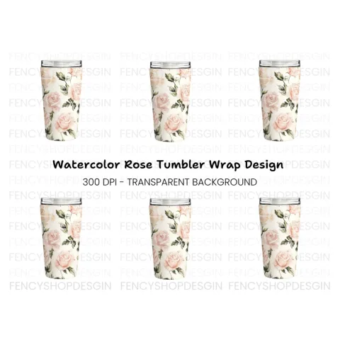 Elegant Rose Tumbler Clipart Bundle