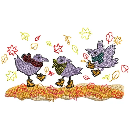 Sparrow Embroidery Design