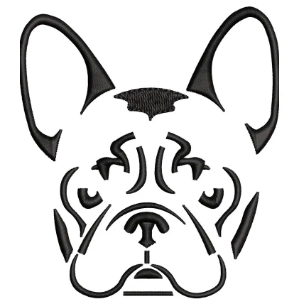 Dog Face Embroidery Design