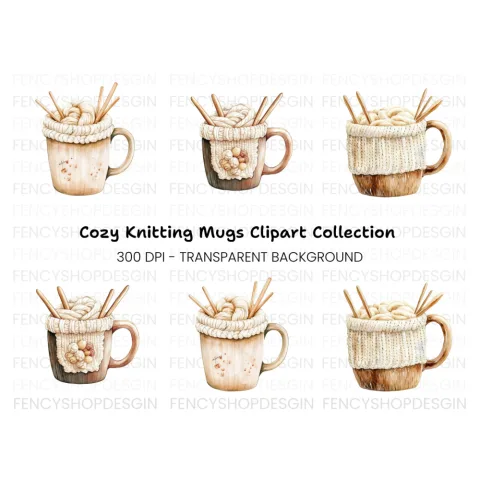 Cozy Knitted Clipart Bundle