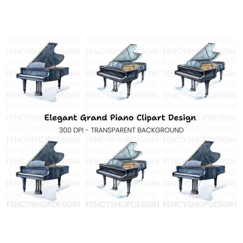 Grand Piano Clipart Bundle