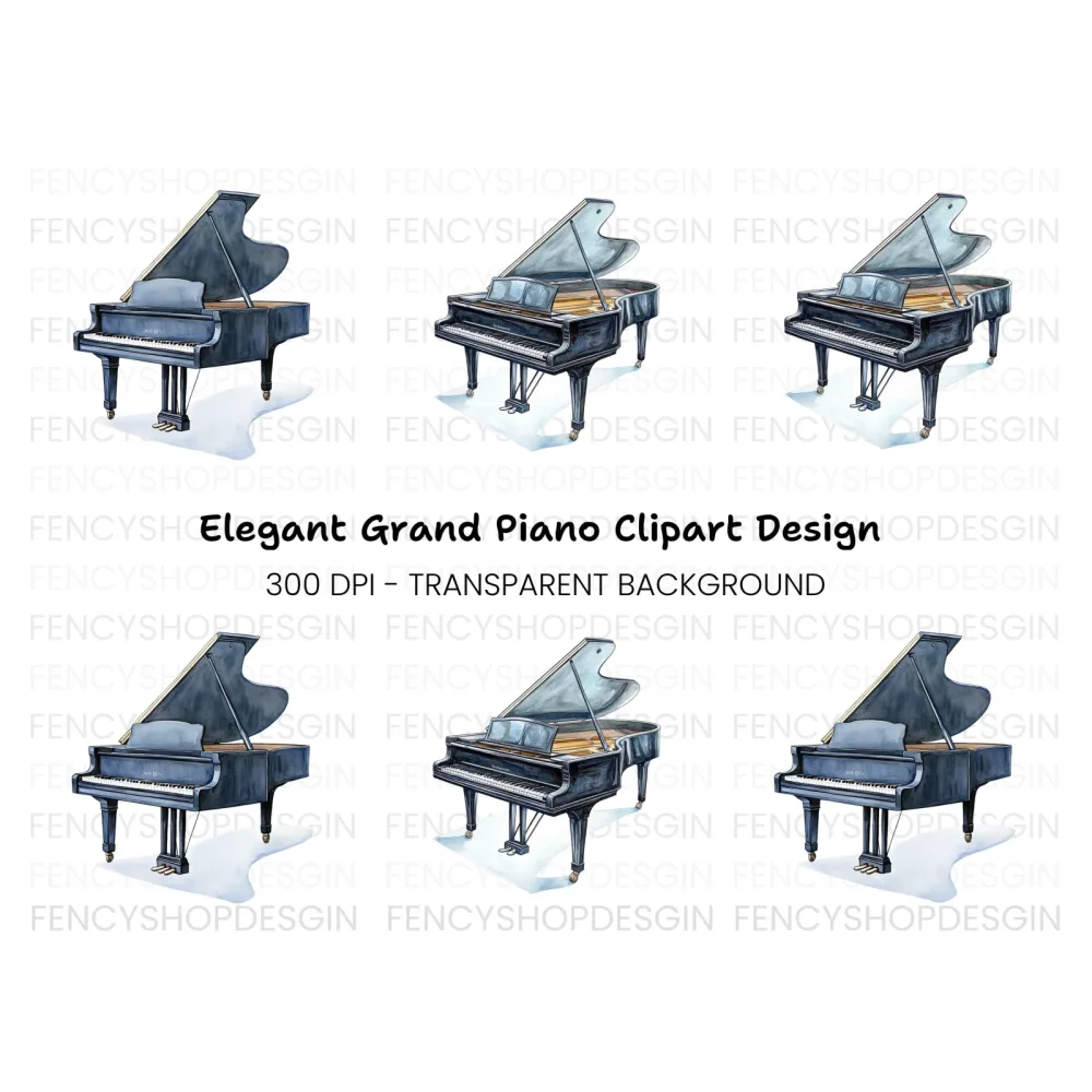 Grand Piano Clipart Bundle