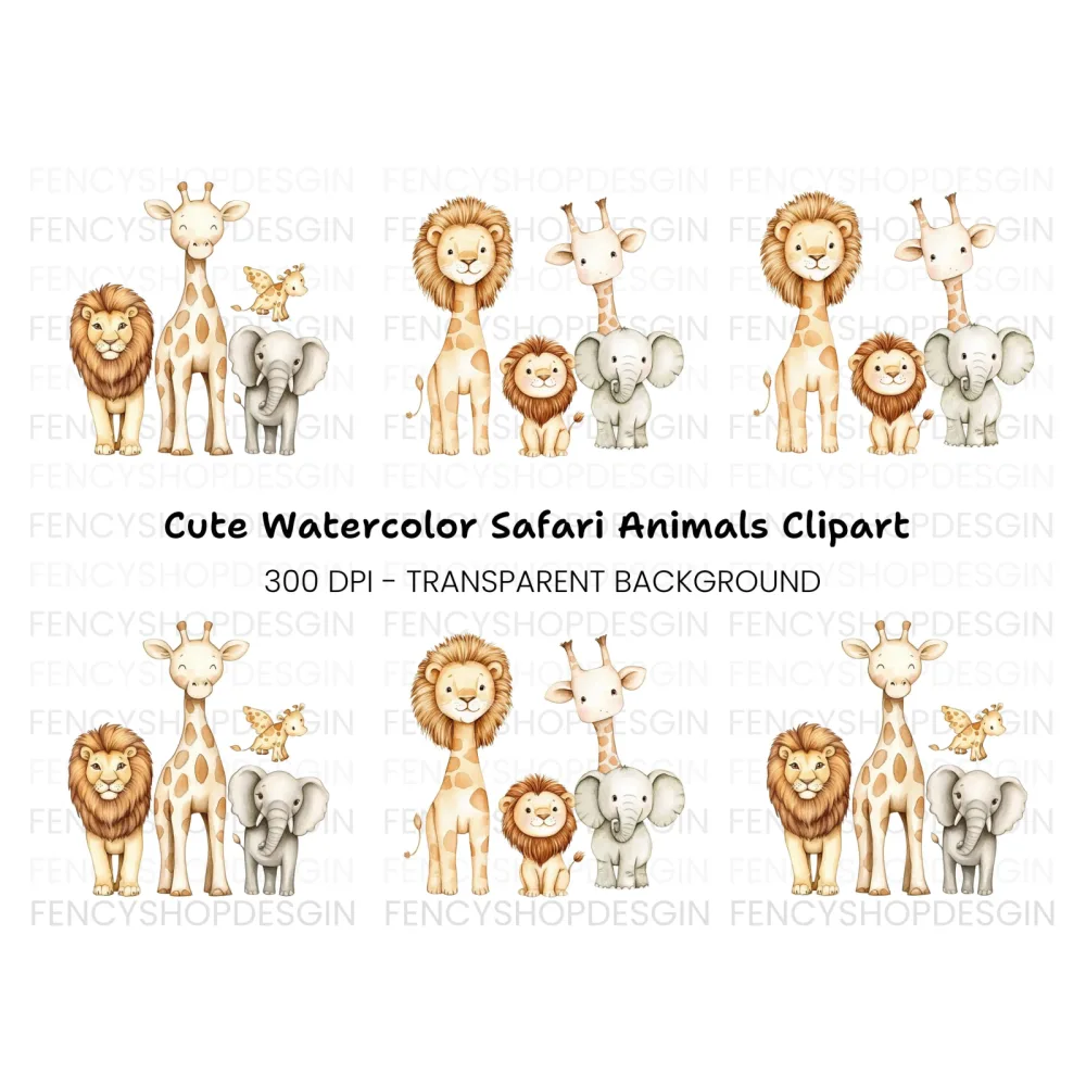 Charming Safari Animal Clipart Bundle