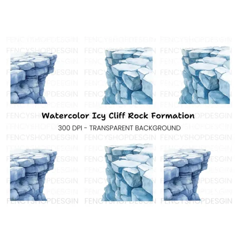 Icy Cliff Gap Clipart Bundle