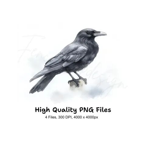 Crow and Magpie Clipart Bundle