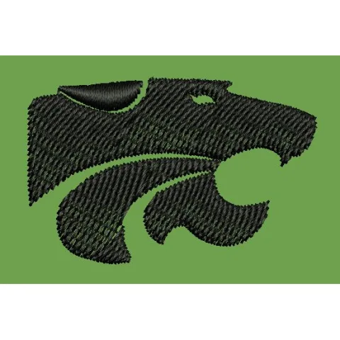 Stylized Feline Profile Embroidery Design