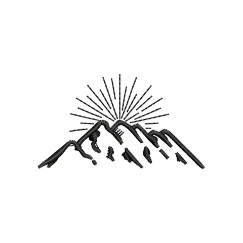 Mountain Sun Embroidery Design